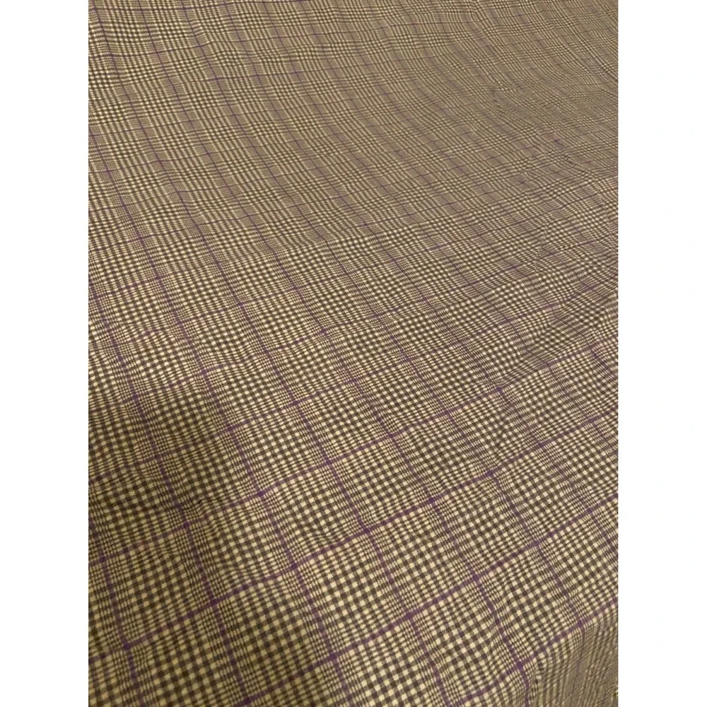 Ralph Lauren queen flat sheet Purple glen Plaid tattersall Check Cotton heritage